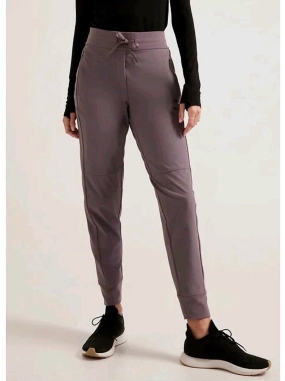 Athleta Headlands Hybrid Trek Jogger Pants Womens 16 Purple Nylon Zip Pockets